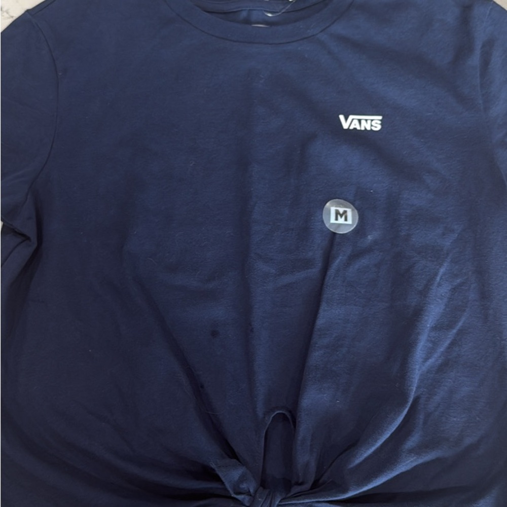 Vans Classic Navy Tee with White Logo
